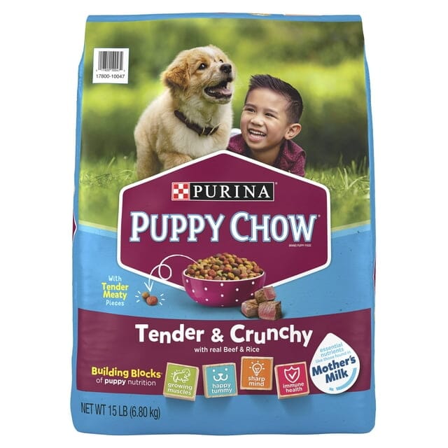 Purina Puppy Chow Tender and Crunchy High-Protein Beef and Rice Formula Puppy Dry Dog Food - 15 Lbs