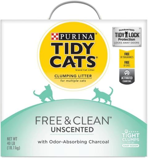Purina Tidy Cats Free and Clear Unscented Dust-Free Clumping Clay Cat Litter - 40 Lbs  