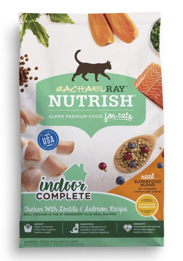 Rachael Ray Nutrish Indoor Complete Chicken & Salmon with Lentils Recipe Dry Cat Food  