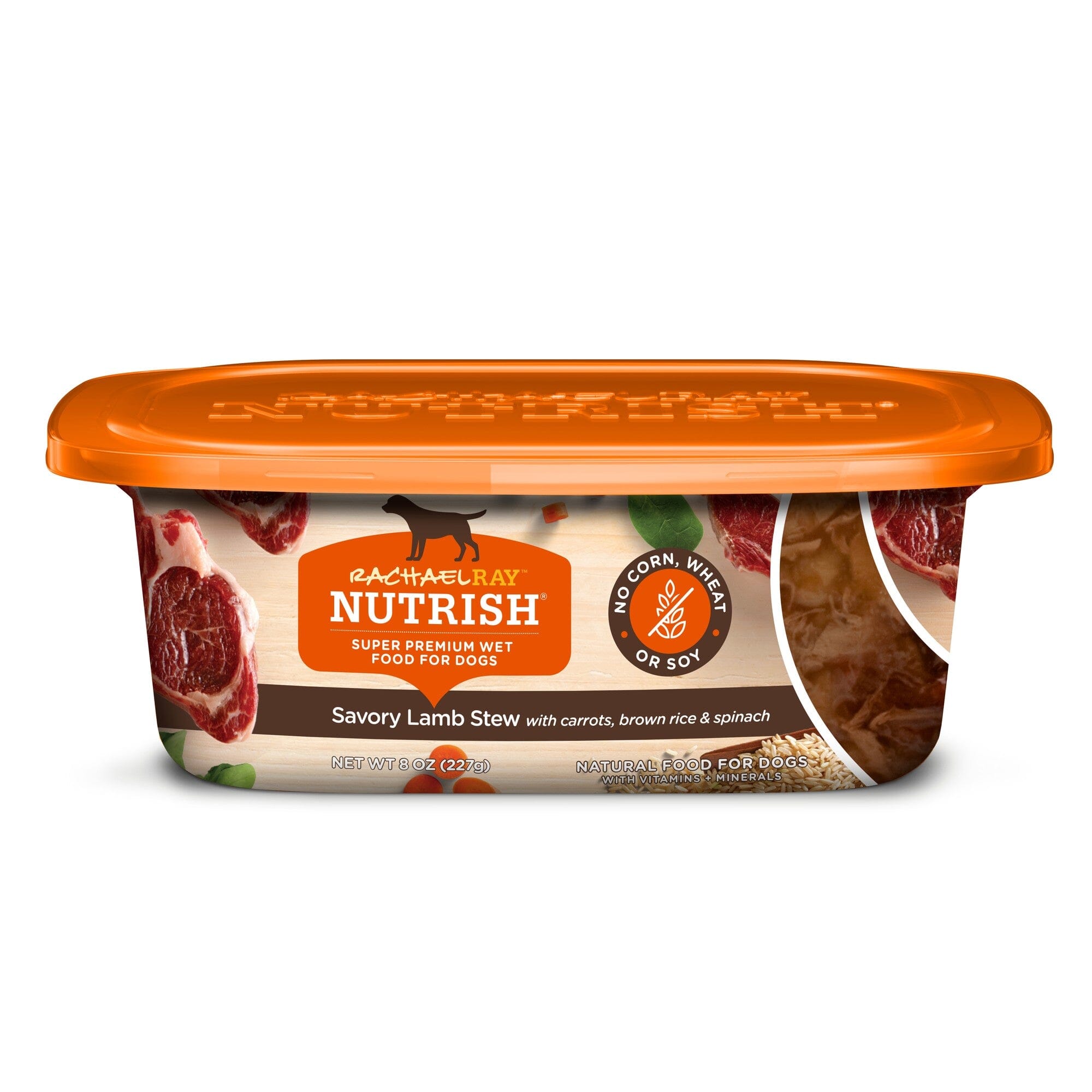 Rachael Ray Nutrish Premium Savory Lamb Stew with Carrots Spinach and Brown Rice Wet Dog Food Tray - 8 Oz - Case of 8 Default Title