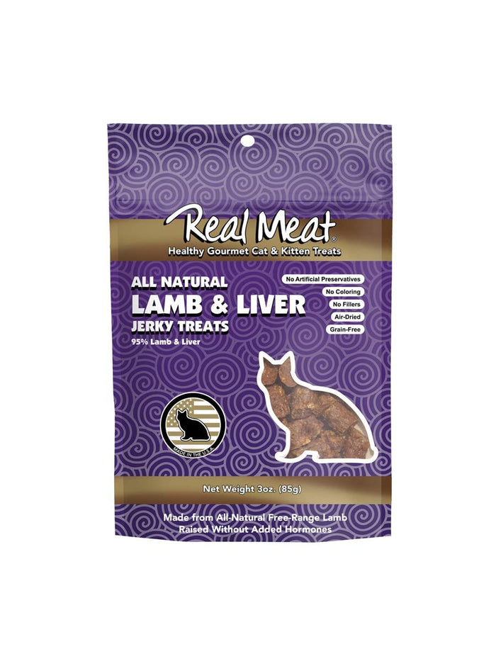 Real Meat Company Grain-Free Lamb and Liver Cat Jerky Treats - 3 Oz