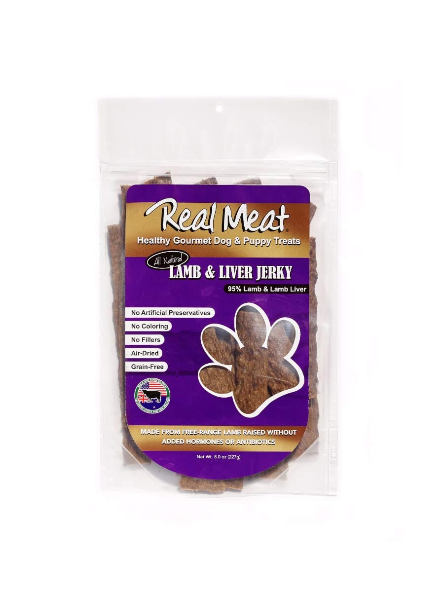 Real Meat Company Grain-Free Lamb and Liver Dog Jerky Treats 8 Oz 