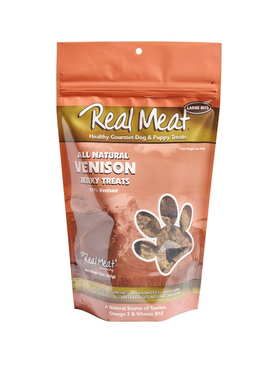 Real Meat Company Grain-Free Venison Dog Jerky Treats 12 Oz 