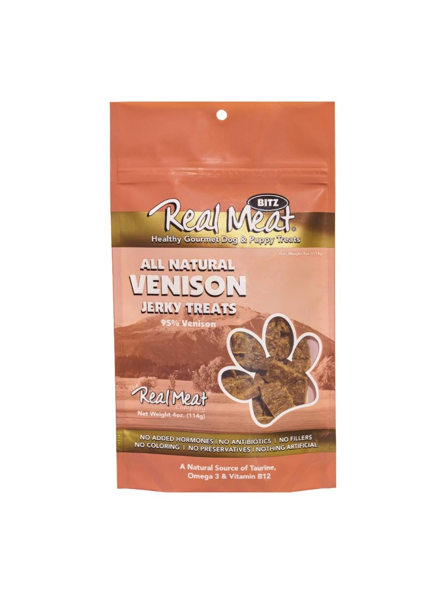 Real Meat Company Grain-Free Venison Dog Jerky Treats 4 Oz 