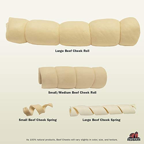 Red Barn Beef Cheek Rolls Natural Dog Chews - Small / Medium - 25 Count