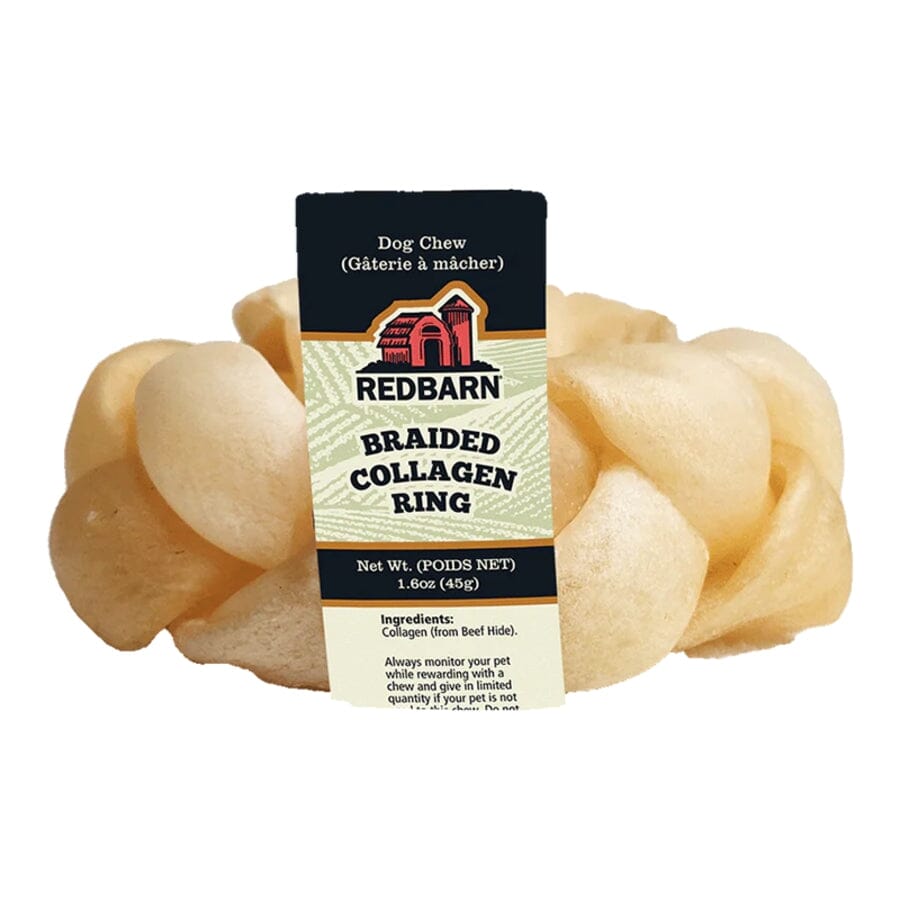 Red Barn Beef-Hide Braided Collagen Rings Natural Dog Chews - 15 Count