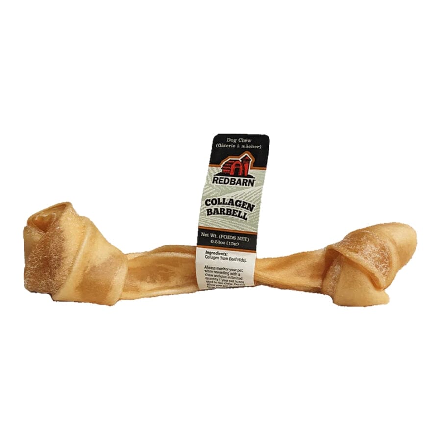 Red Barn Beef-Hide Collagen Barbell Natural Dog Chews - 30 Count