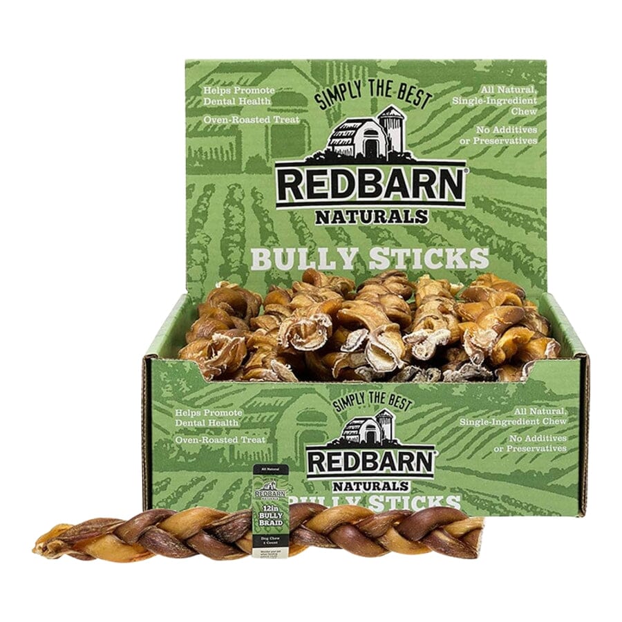 Red Barn Braided Beef Bully Sticks Natural Dog Chews