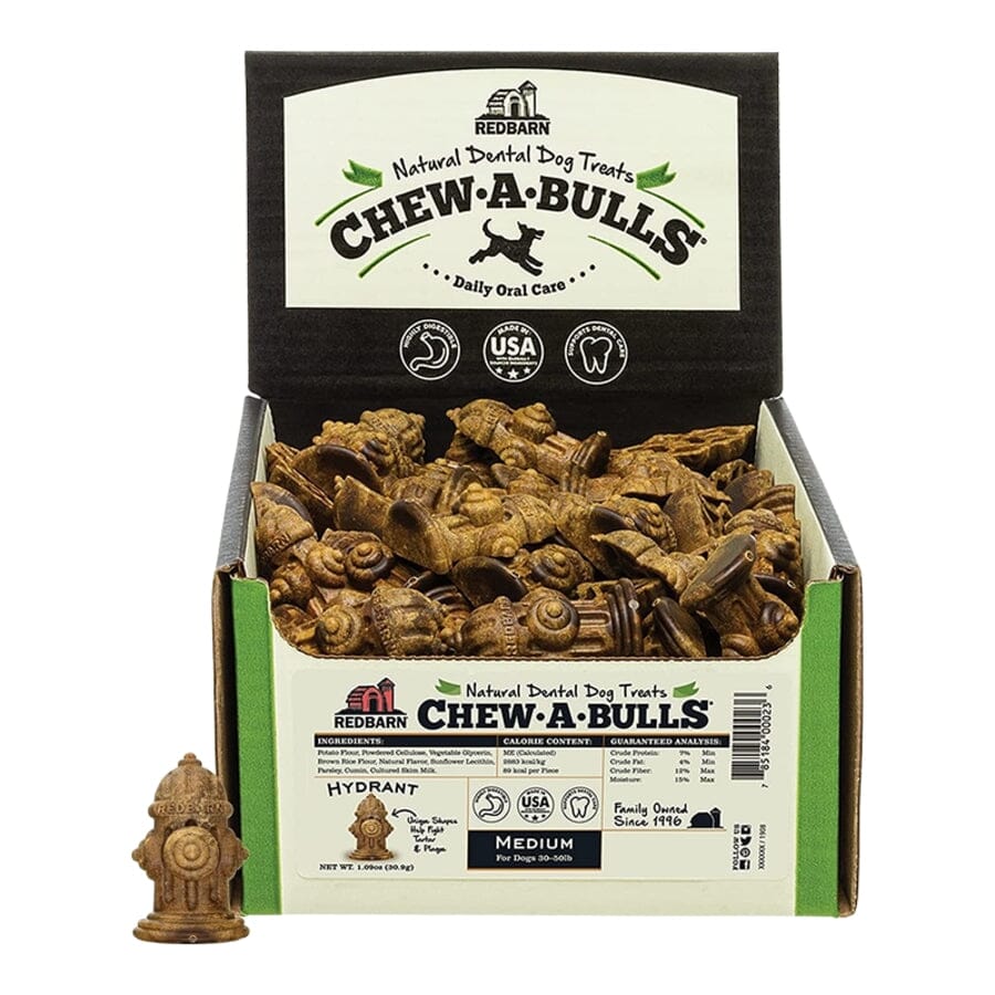 Red Barn Chew-A-Bulls Hydrant Shaped Dental Dog Treats