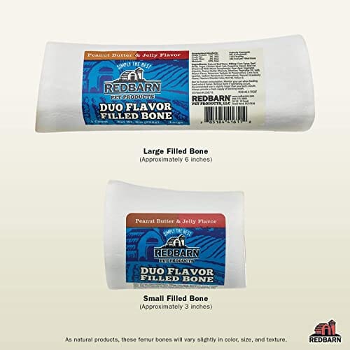 Red Barn Filled Bones DUO Peanut Butter and Jelly Dog Chews - Small - 20 Count