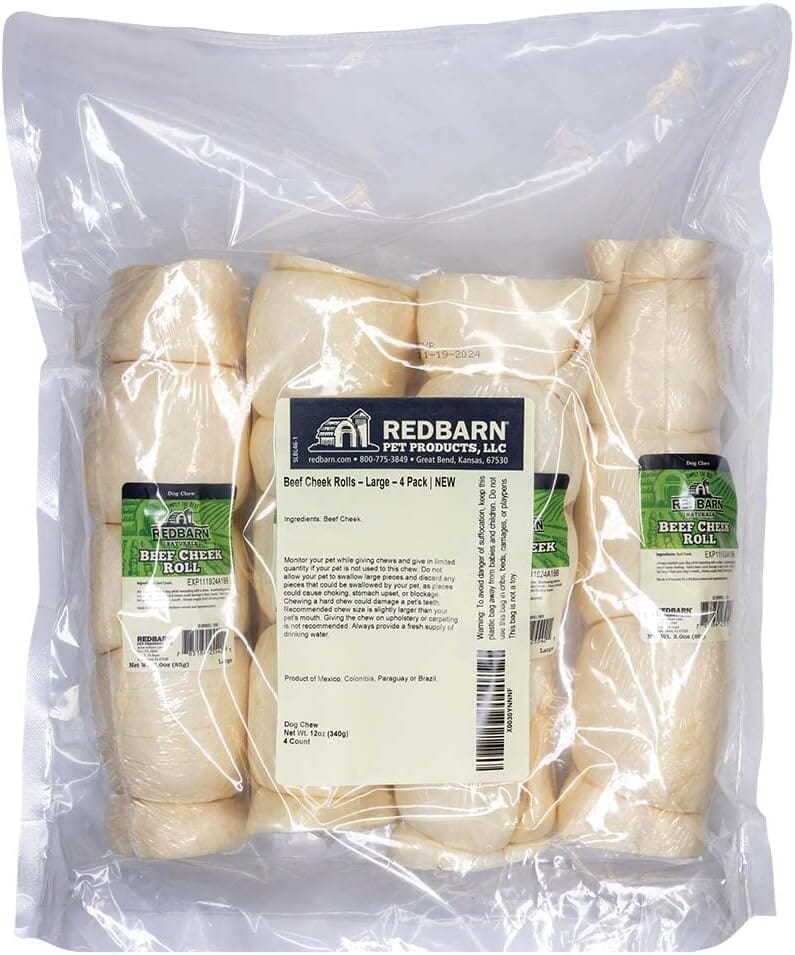 Red Barn Grain-Free Beef Cheek Springs Natural Dog Chews - Large - 20 Count