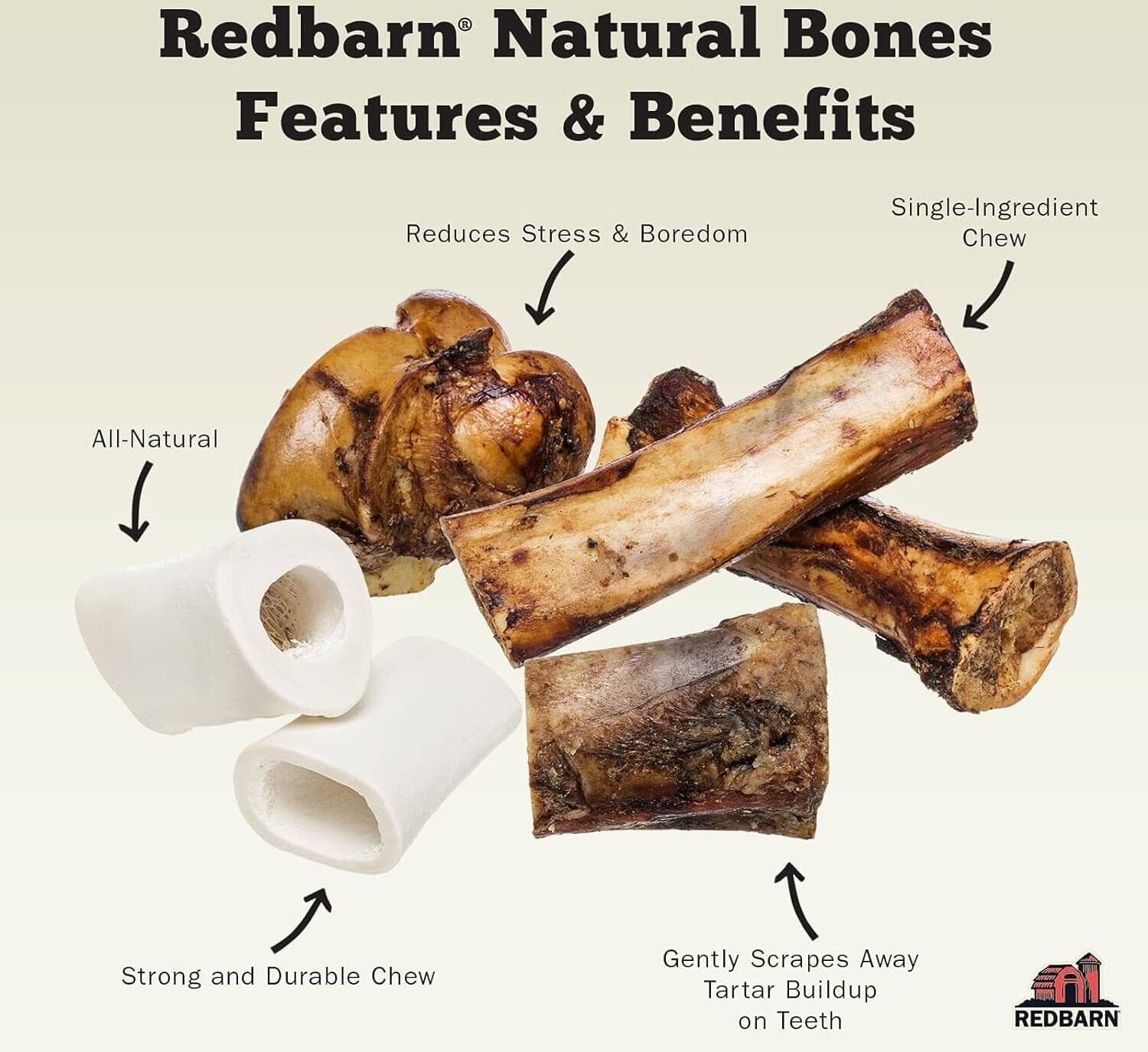 Red Barn Meaty Bones Natural Dog Chews - Large - 6 Inches - 25 Count