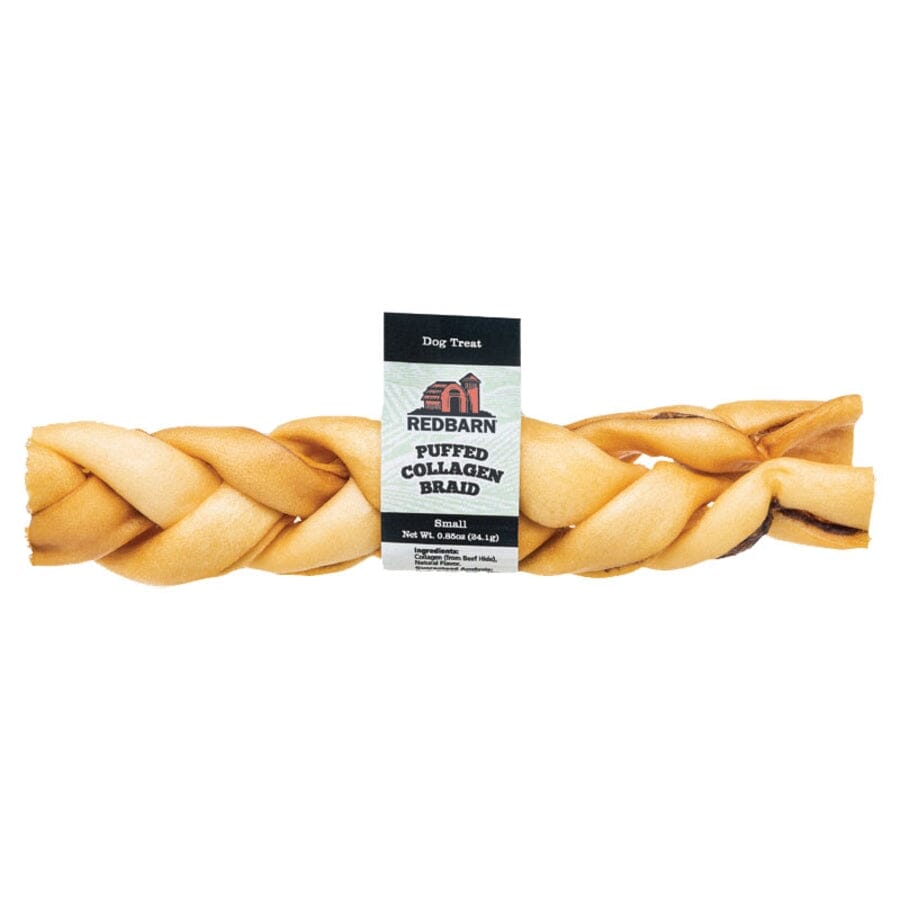 Red Barn Puffed Collagen Braided Natural Dog Chews - 6 Inch - 25 Count