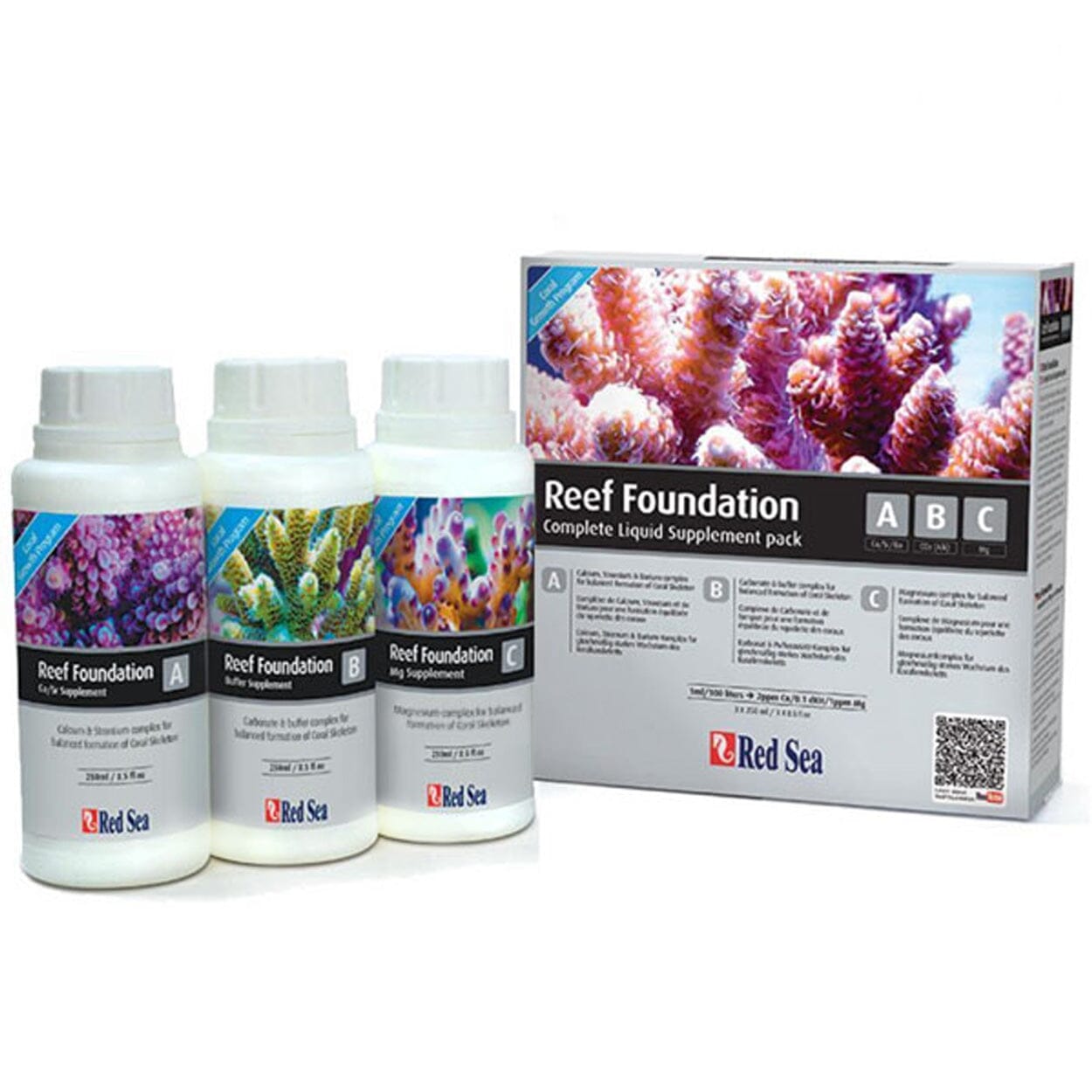 Red Sea Reef Foundation Complete Coral Growth Liquid Marine Aquarium Supplement 3-Part Kit - 250ML Default Title