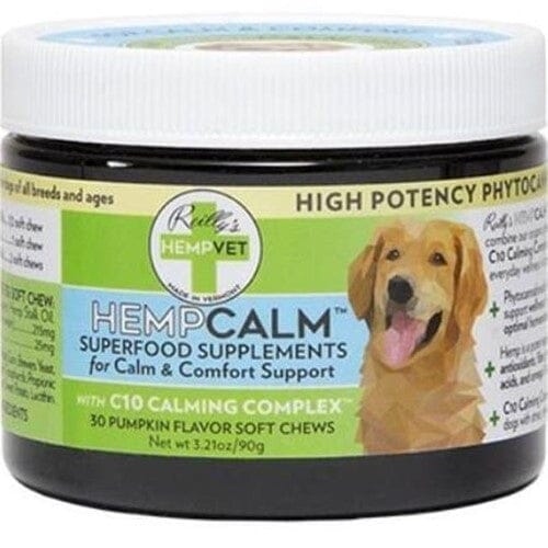Reilly's Hempvet HempCalm with C10 Calming Complex Soft Chew Dog Supplements - 30 Count
