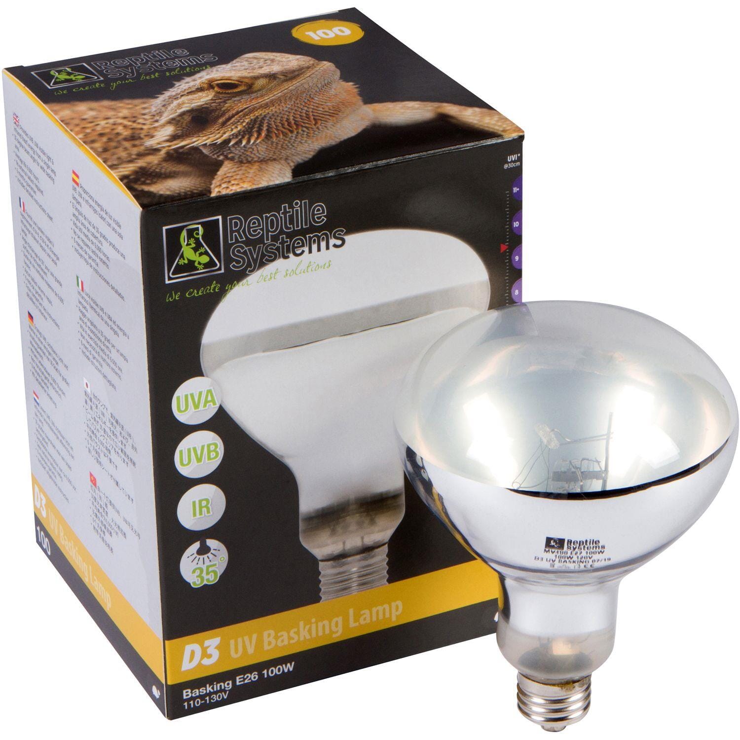 Reptile Systems Mercury Vapor D3 UV Reptile Basking Lamp - 100 Watt  