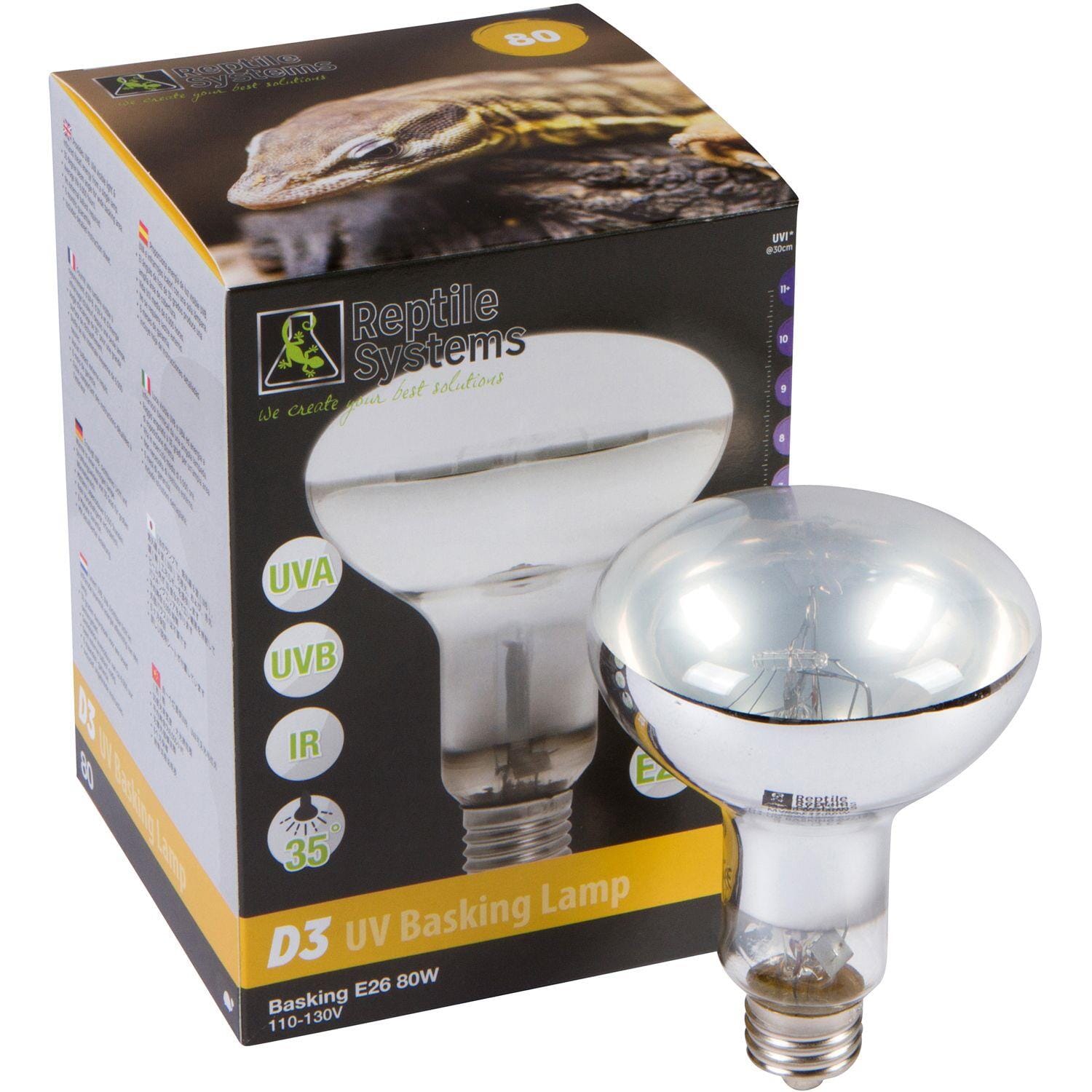 Reptile Systems Mercury Vapor D3 UV Reptile Basking Lamp - 80 Watt  