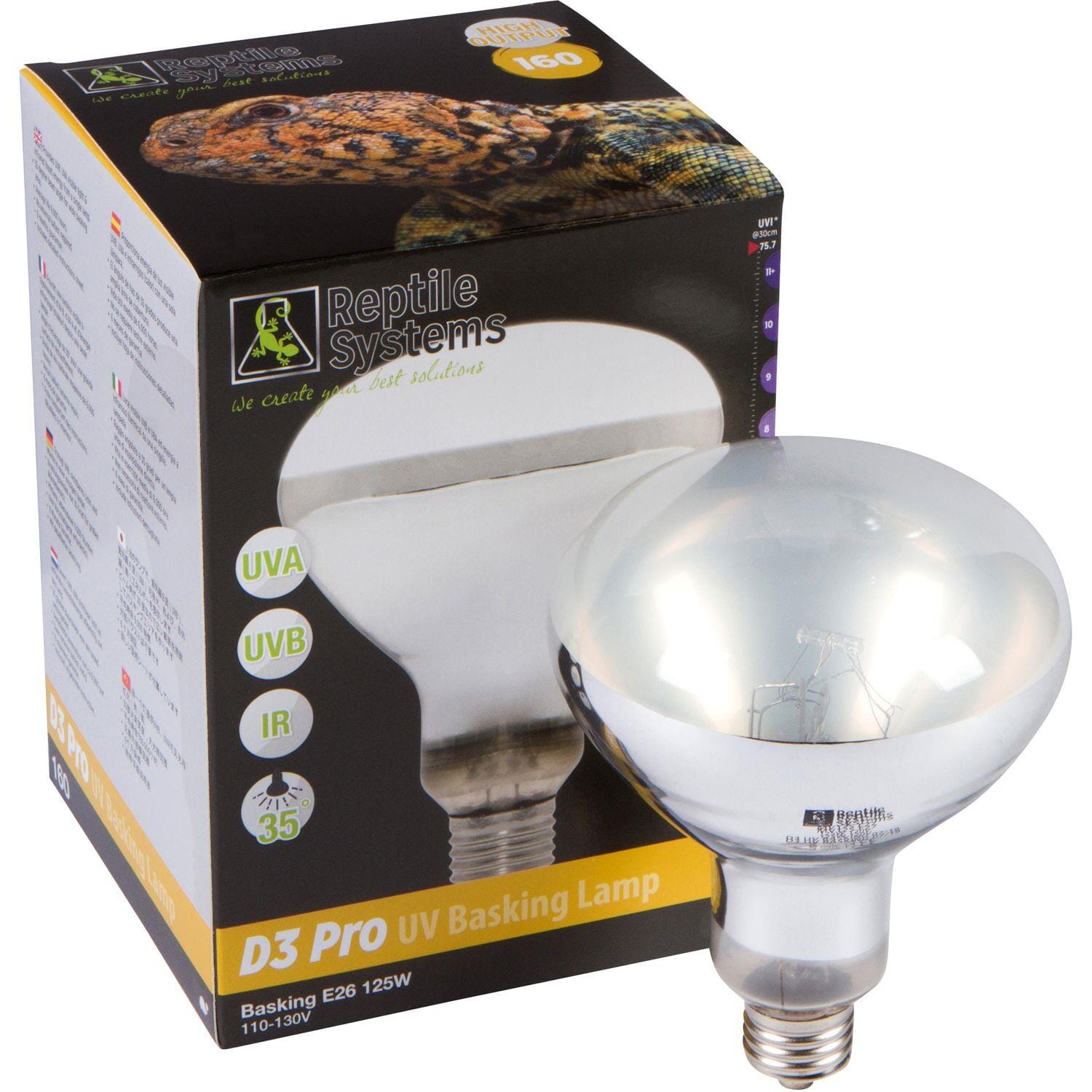 Reptile Systems Mercury Vapro D3 UV Reptile Basking Lamp - 125 Watt  