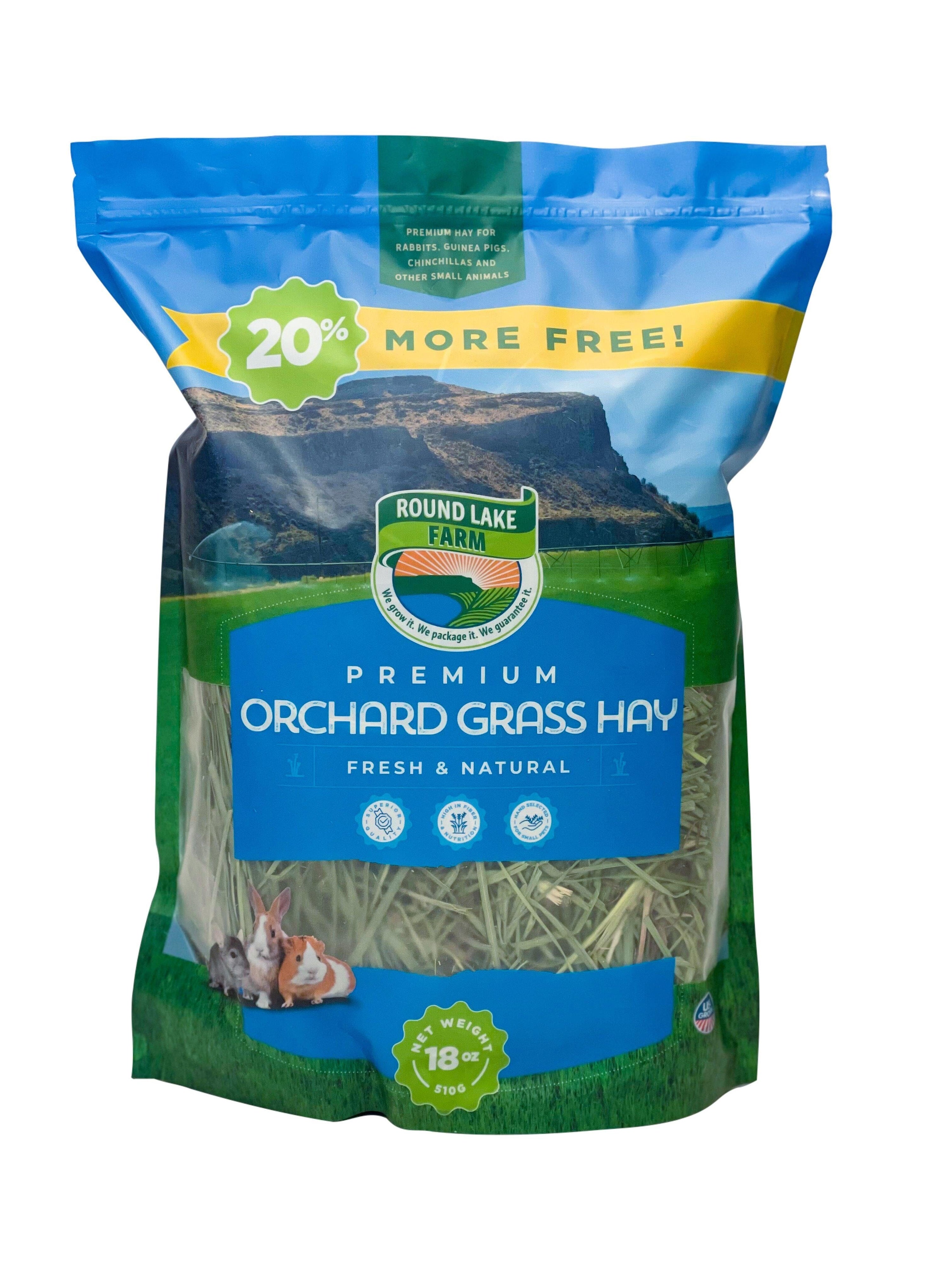 Round Lake Farms Premium Orchard Grass Hay for Small Animals - 18 Oz  