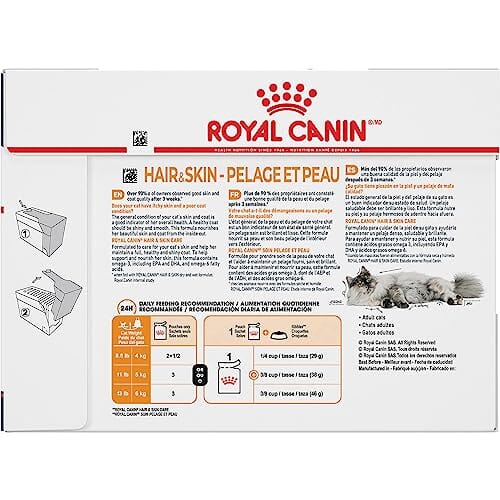Royal Canin Feline Care Nutrition Hair and Skin Support Beauty Chunks in Gravy Wet Cat Food Pouch - 3 Oz - Case of 12