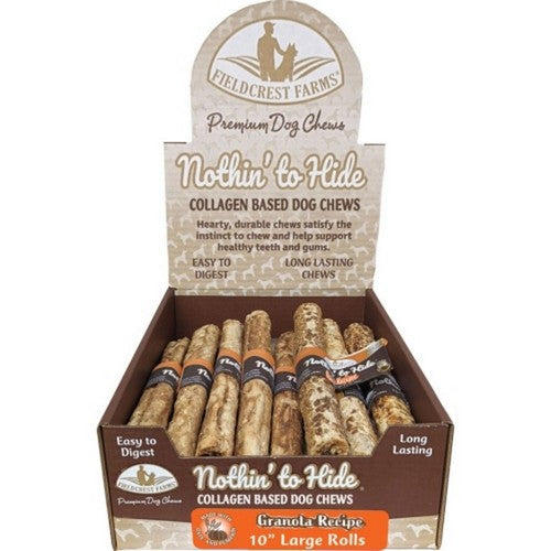 SPOT Nothin' To Hide Collagen and Granola Rolls Natural Dog Chews - Large - 10 Inch - 24 Pack
