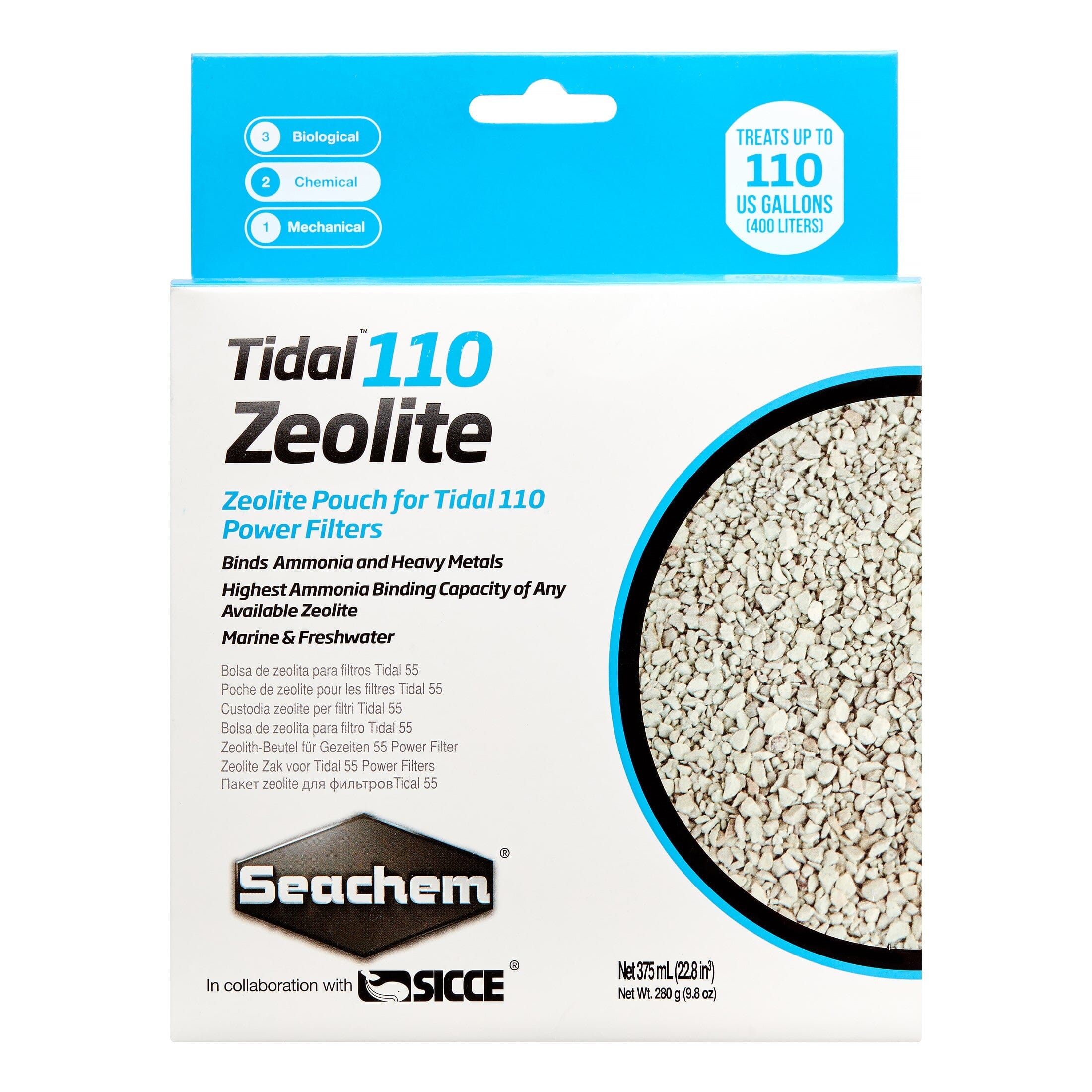 Seachem Tidal 110 Zeolite - 375 ml (Bagged)  