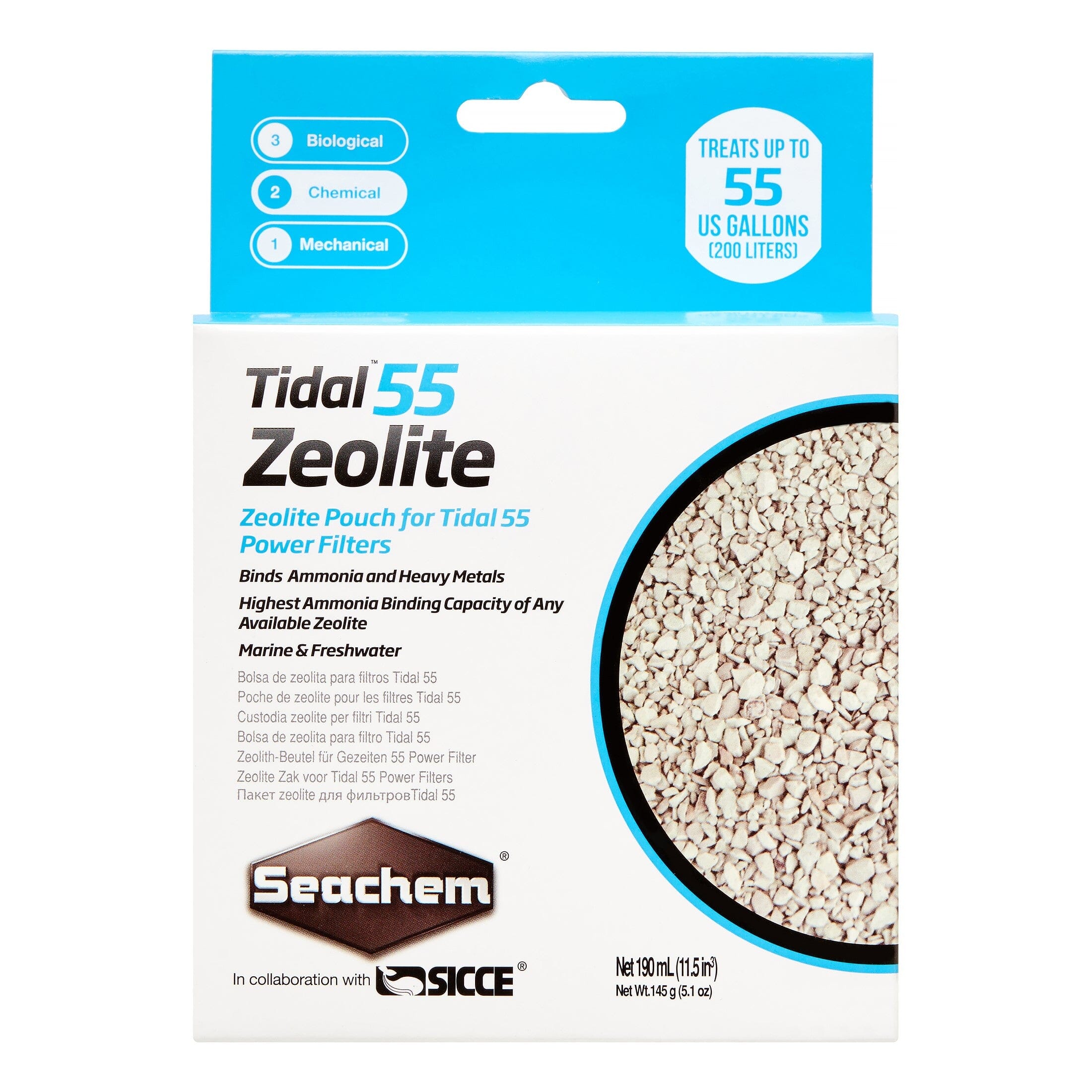 Seachem Tidal 55 Zeolite - 190 ml (Bagged)  