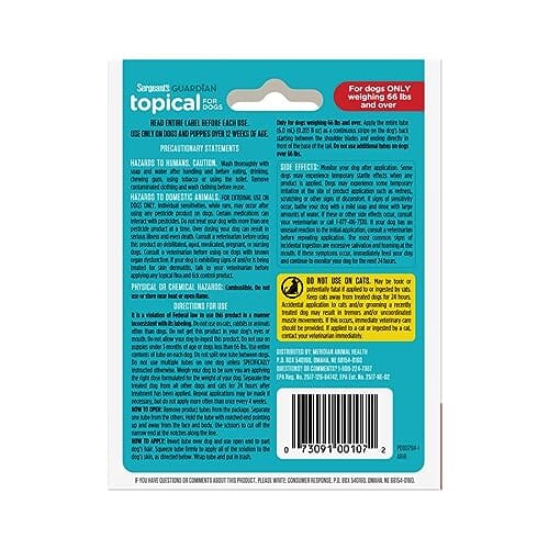 Sergeant's Guardian Flea and Tick Topical Squeeze-On Treatment for Dogs or Puppies - 3 Count or 3-Month Supply