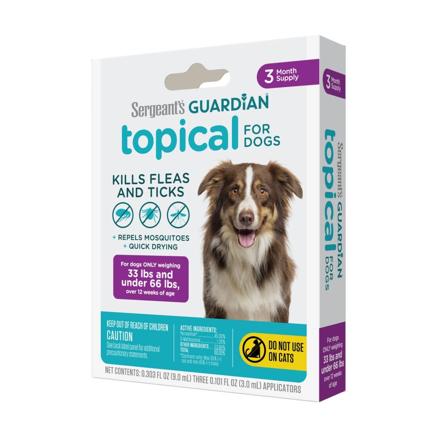 Sergeant's Guardian Flea & Tick Topical for Dogs 3 Count  