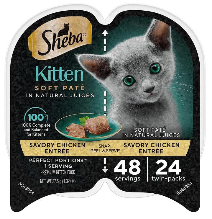 Sheba Perfect Portions Chicken Pate Twin Pack Kitten Wet Cat Food Trays - 2.6 Oz - Case of 24 Default Title