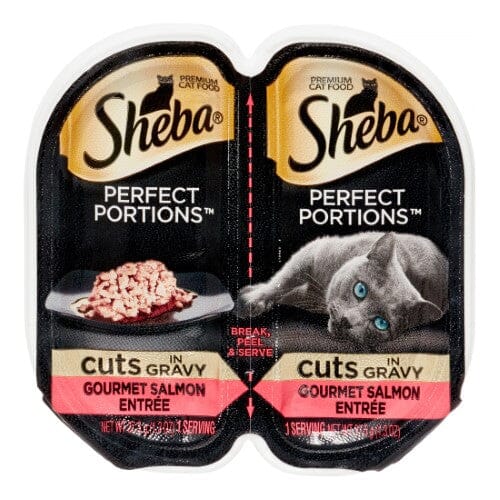 Sheba Perfect Portions Cuts in Gravy Gourmet Salmon Twin Pack Wet Cat Food Trays - 2.6 Oz - Case of 24 Default Title
