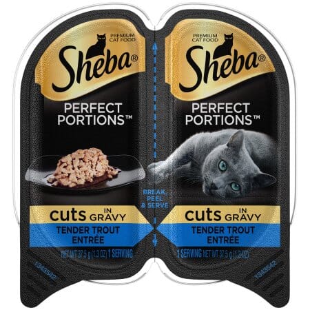 Sheba Perfect Portions Cuts in Gravy Tender Trout Twin Pack Wet Cat Food Trays - 2.6 Oz - Case of 24 Default Title