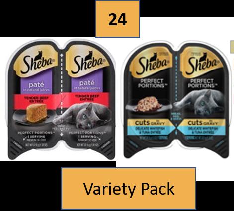 Sheba Perfect Portions Tender Beef Pate Entrée Twin Pack Wet Cat Food Trays - 2.65 Oz - Case of 24 Default Title