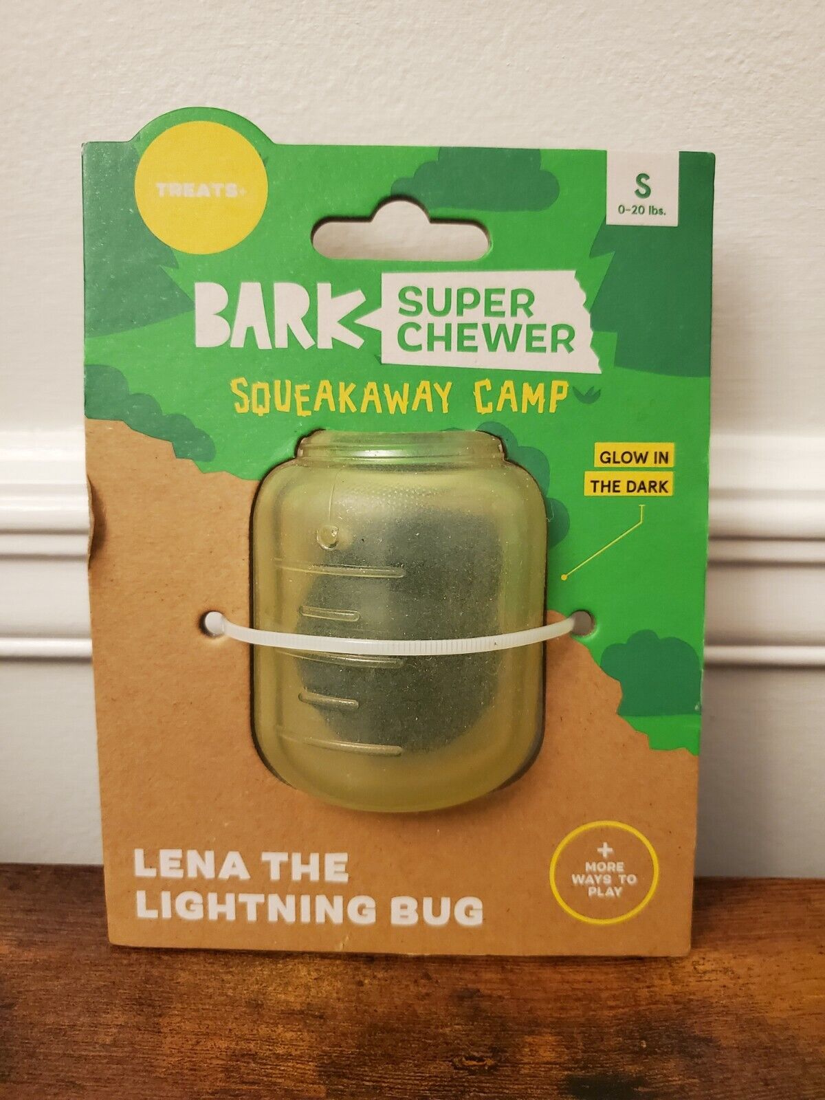 Bark Box Super Chewer Lena the Lighting Bug Glow-in-the-dark Squeaking Rubber Dog Toy  