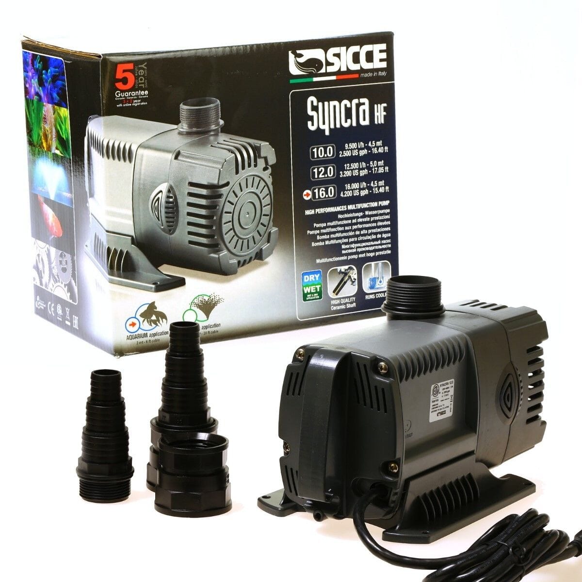 Sicce Syncra High Flow 16.0 Multifunctional Submersible Aquarium Water Pump - 4,200 GPH Default Title