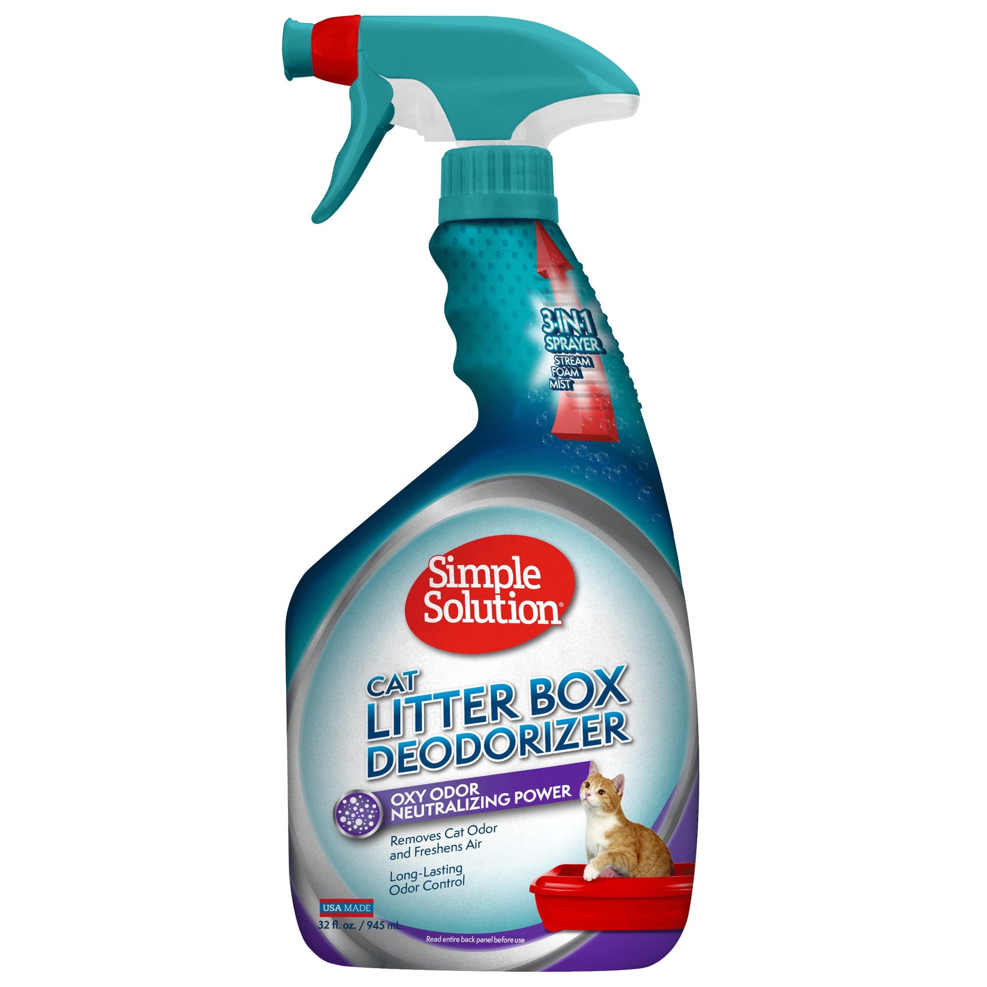Simple Solution Oxy Odor Neutrilizing Cat Litter Box Deodorizer Spray - 32 Oz Default Title
