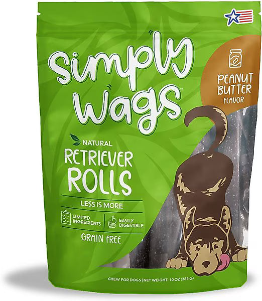 SIMPLYWAGS RETRIEVER ROLLS - PEANUT BUTTER - 10 OZ