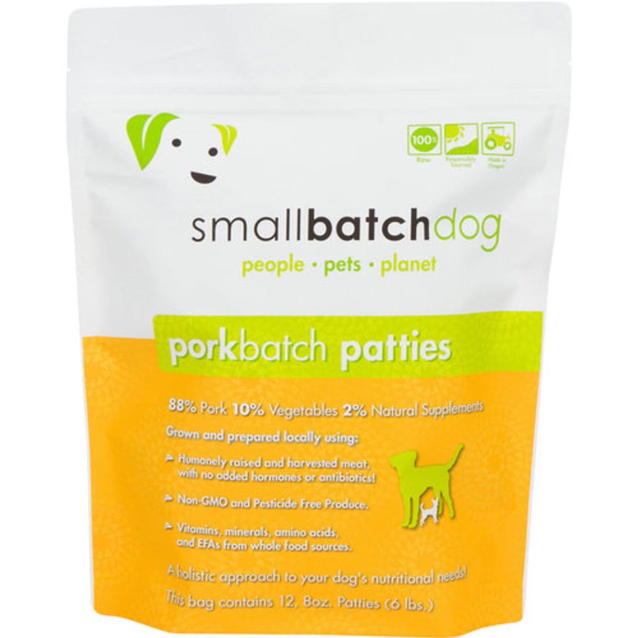 Small Batch Dog Frozen Patties Pork - 18 lbs