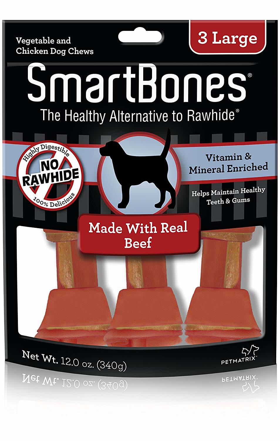 Smartbones Dog Dental and Hard Chews - Beef - Large - 3 Pack