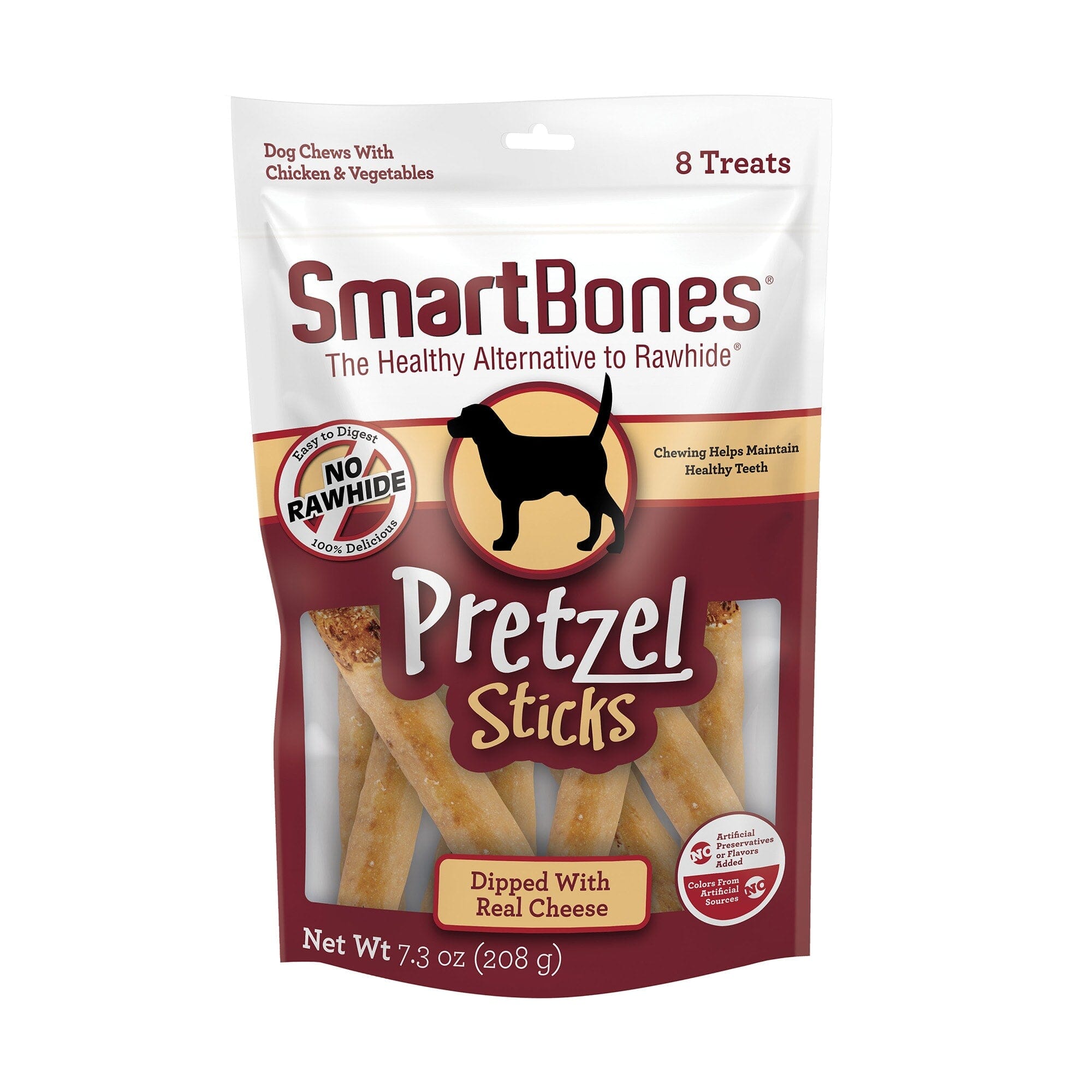 Smartbones Pretzel Sticks Dipped Dog Dental and Hard Chews - Chs - 8 Count