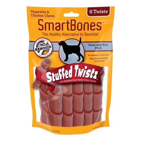 Smartbones Stuffed Twistz Dog Dental and Hard Chews - Pork - 6.9 Oz - 6 Pack