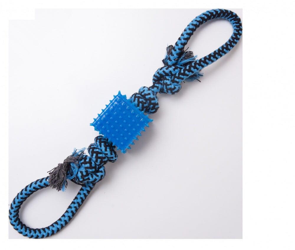 Snugarooz Baby Tug N' Cube Cotton Rope and TPR Dog Toy - 17 Inch Default Title