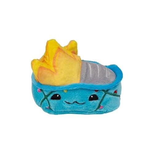 Snugarooz Holiday Baby Christmas Dumpster Fire with Repair Patch Squeak and Crinkle Plush Dog Toy Small