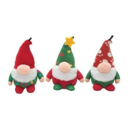 Snugarooz Holiday Baby Gnomies with Repair Patch Squeak and Crinkle Plush Dog Toy - 6 Inch - Assorted Color Default Title