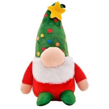 Snugarooz Holiday Holmes The Gnome with Repair Patch Squeak and Crinkle Plush Dog Toy - 10 Inch Default Title