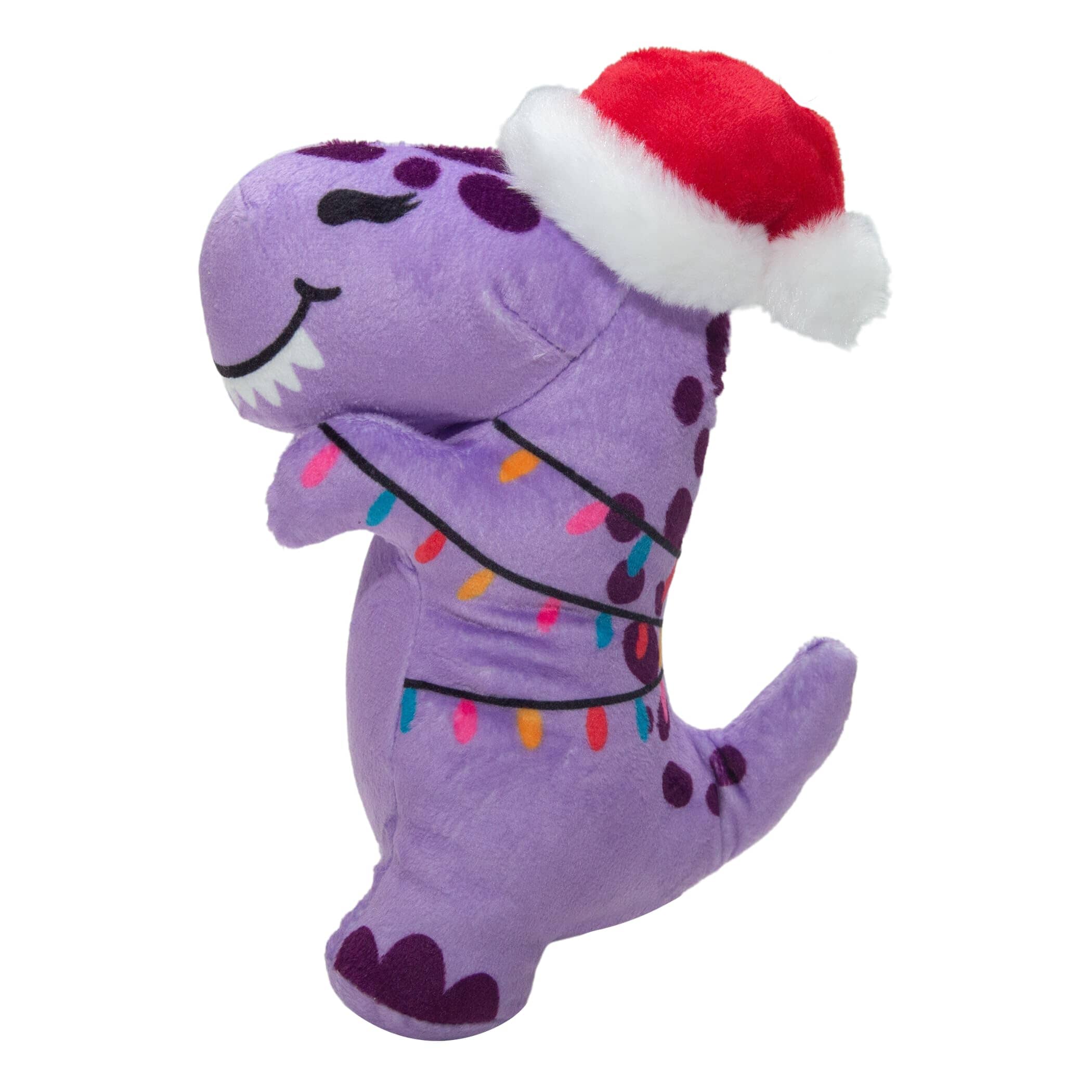 Snugarooz Holiday Merry T-Rex Dinosaur Squeak and Crinkle Plush Dog Toy Default Title