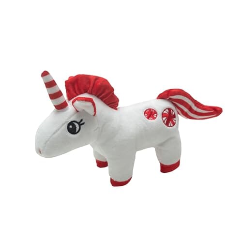 Snugarooz Holiday Pepper The Unicorn with Repair Patch Squeak and Crinkle Plush Dog Toy - 10 Inch Default Title