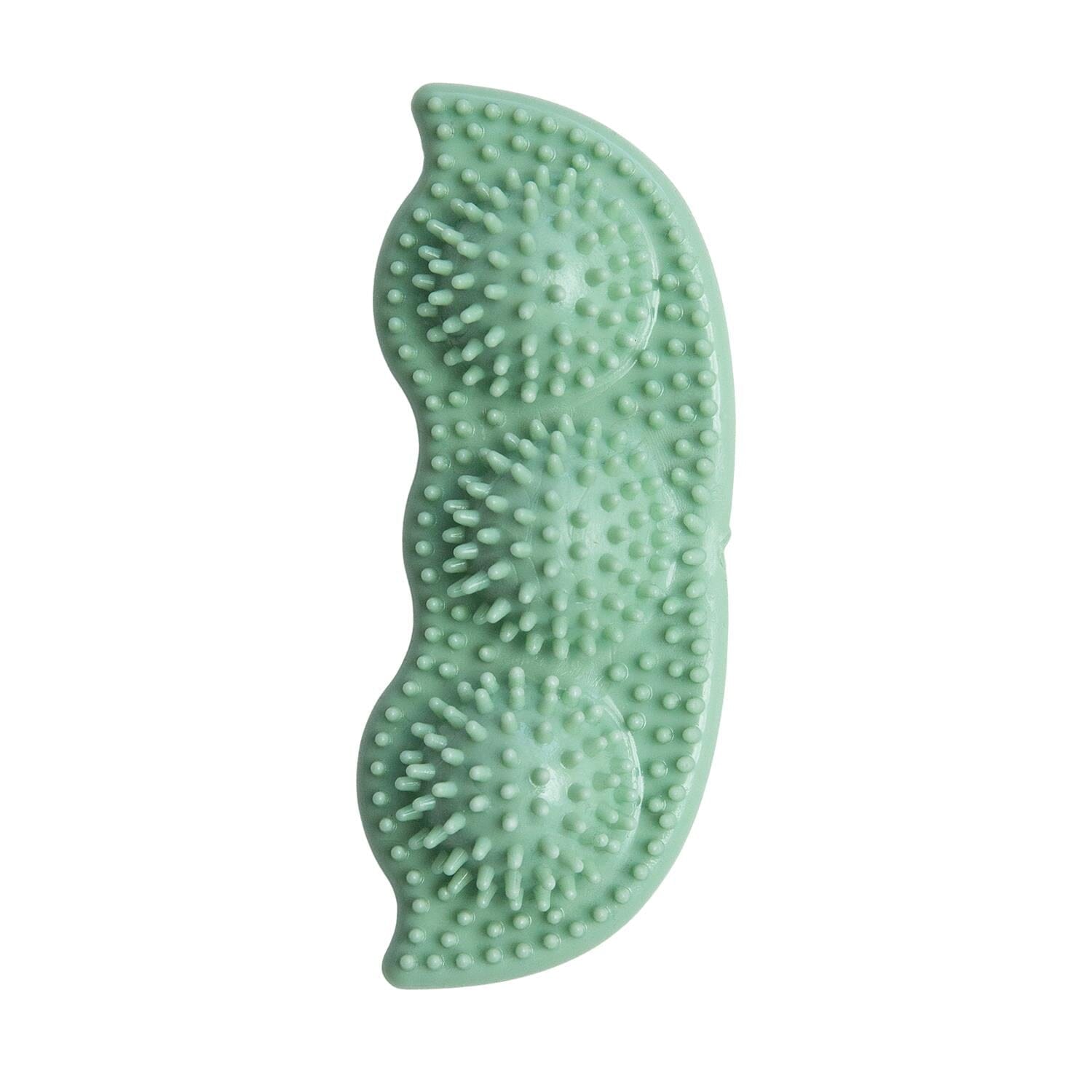 Snugarooz Pea Pods Dental Textured TPR Rubber Puppy Dog Toy - Green - 5" Inches  