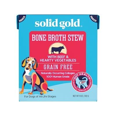Solid Gold Grain-Free Bone Broth Beef Stew with Hearty Vegetables Dog Food Topper - 11 Oz - Case of 6