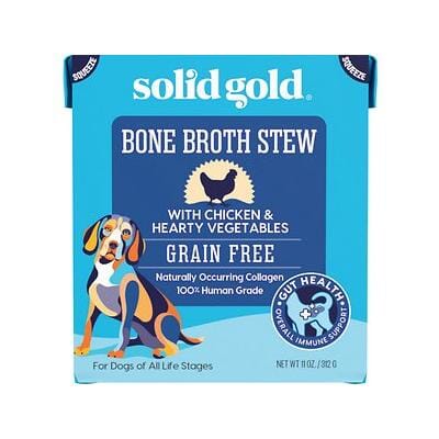 Solid Gold Grain-Free Bone Broth Chicken Stew with Hearty Vegetables Dog Food Topper - 11 Oz - Case of 6
